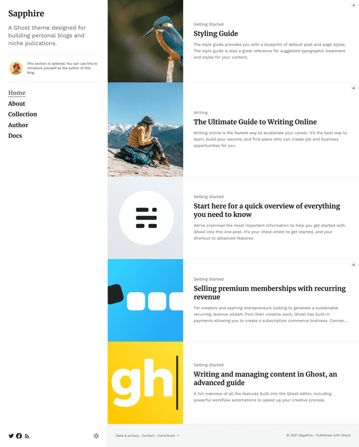 Sapphire Ghost theme